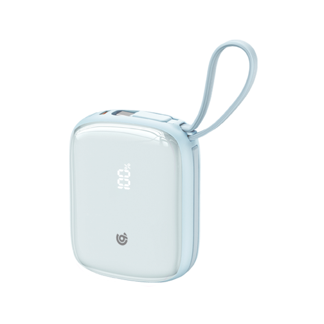 90 Percent Primflux Mini 22.5W Dual Built-In Cables Power Bank Powerdelivery Qc 3.0 | Usb-C & Lightning | Blue