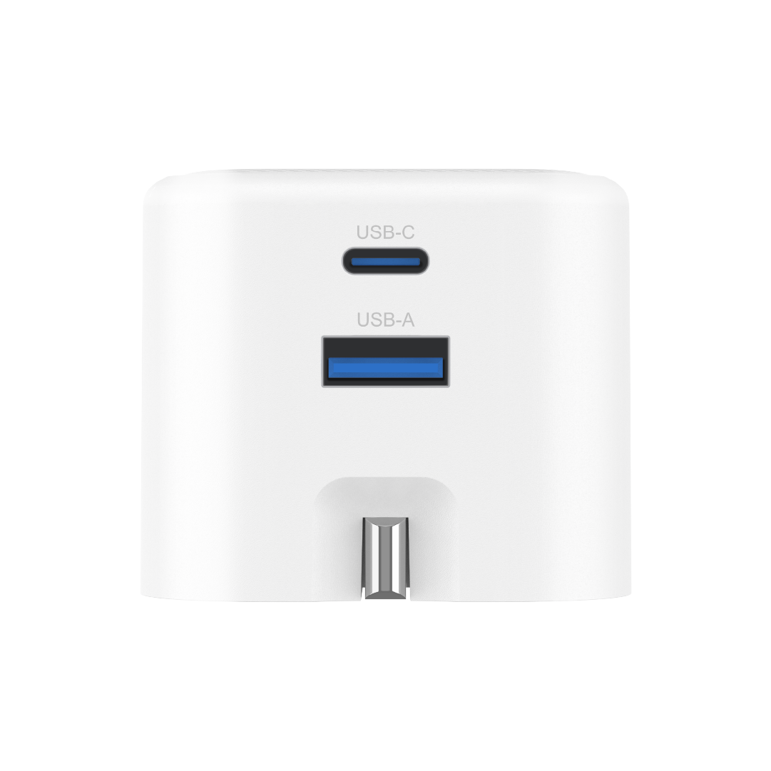 Asli  Global Powercore 45 Gan Dual Port Usb-A & Usb-C Fast Charger - White