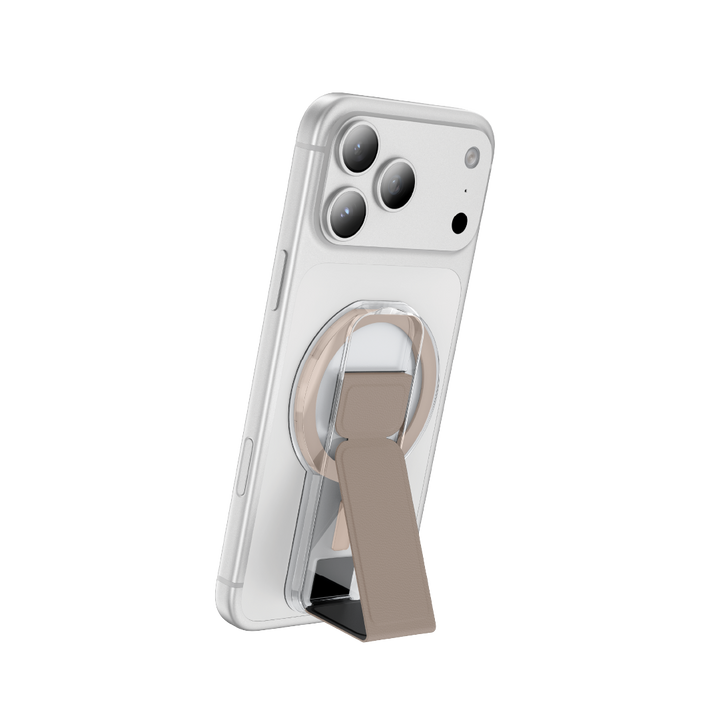 ASLI Magnetic Band Leather Grip & Foldable Stand 2-in-1 Functional Design - Desert Titanium