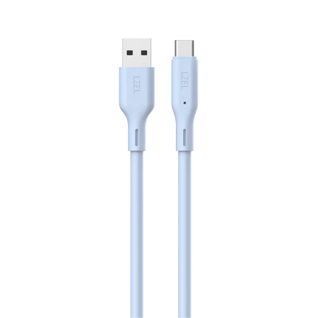 كابل LZEL Celeris Silox CXL ناعم من السيليكون USB-A إلى USB-C، بسرعة 480 ميجابت في الثانية، 15 واط كحد أقصى، 2 متر - أزرق