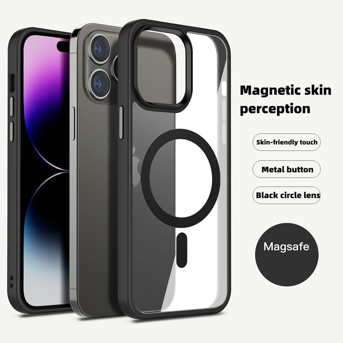 Hoco iPhone 15 Pro Max Transparent Dual Color Anti Drop Case Clear | Black