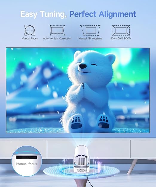 Magcubic HY200pro+ Video Projector, Mini Portable 4K Projector Film Projector