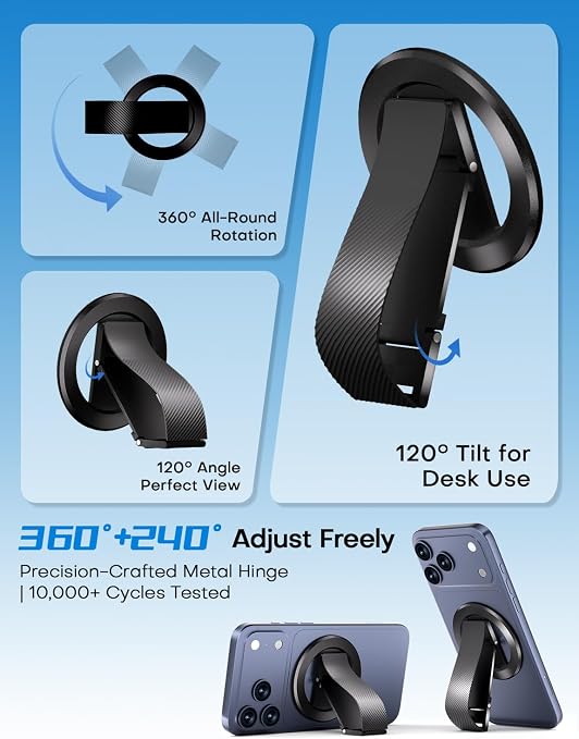 Magnetic Phone Stand Ring Holder for Mag Safe - Black