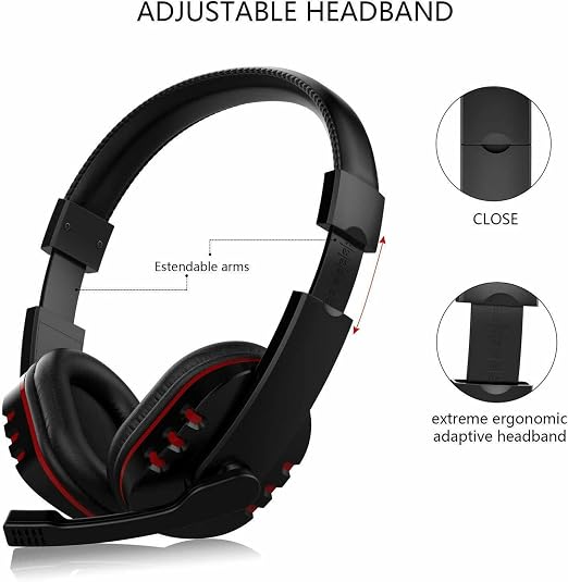 Stereo Gaming Headset with Mic – Over-Ear, 3.5mm, for PS4/Xbox One/Nintendo Switch/PC