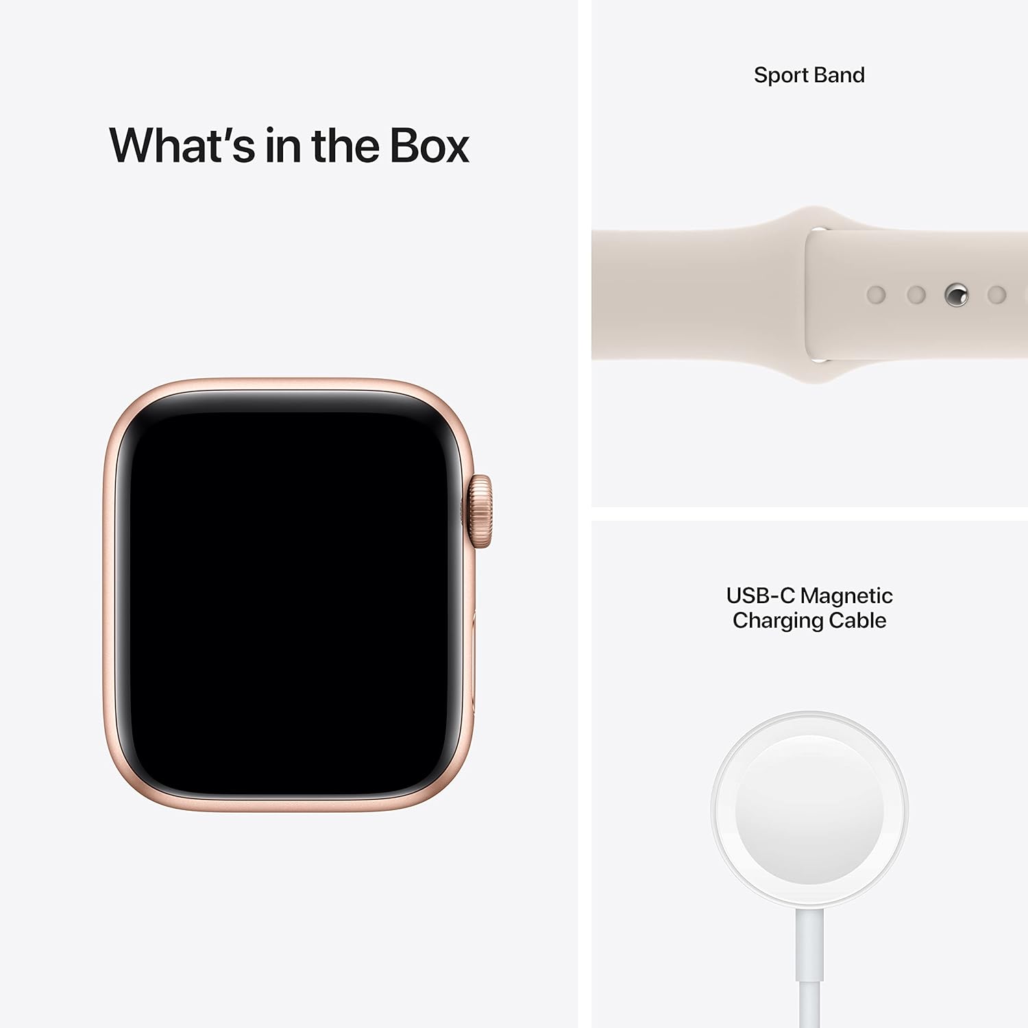 Apple Watch SE GPS + Cellular, 44mm Gold Aluminium Case with Starlight Sport Band - Regular