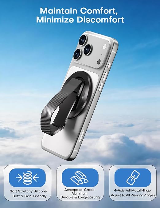 Magnetic Phone Stand Ring Holder for Mag Safe - Black