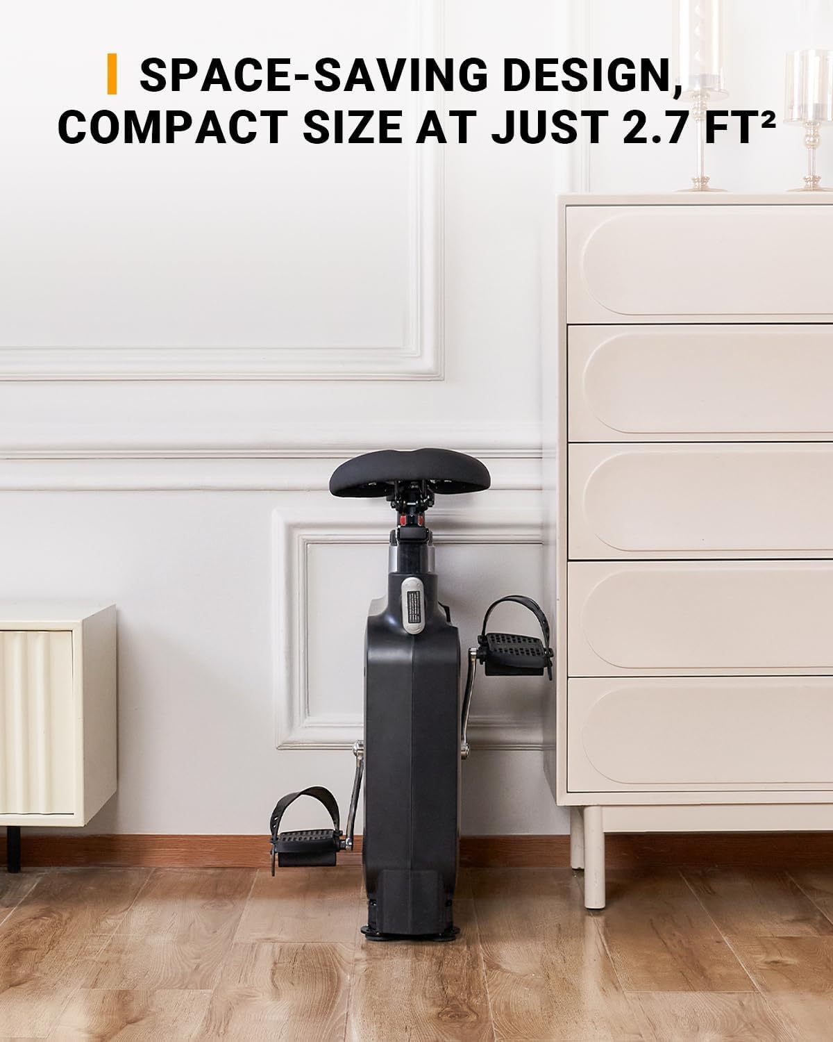 KINGSMITH W1B All-in-One Foldable Under Desk Exercise Bike with Adjustable Resistance – Indoor Cycling Bike, 264 lbs Capacity