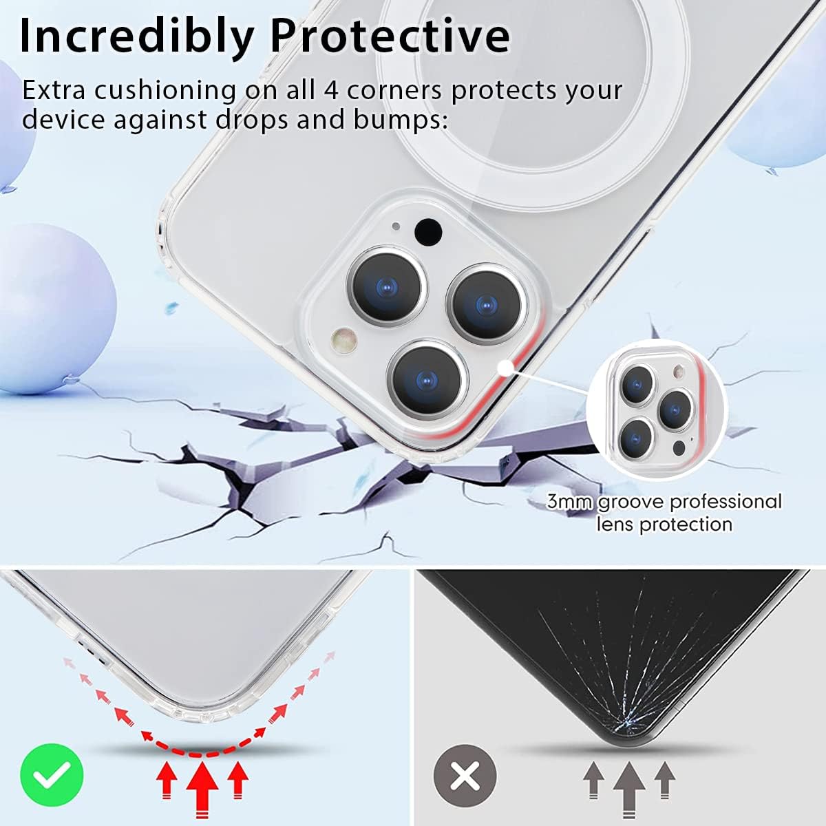 Hoco iPhone 15 Pro Max Drop Proof Magnetic Case White