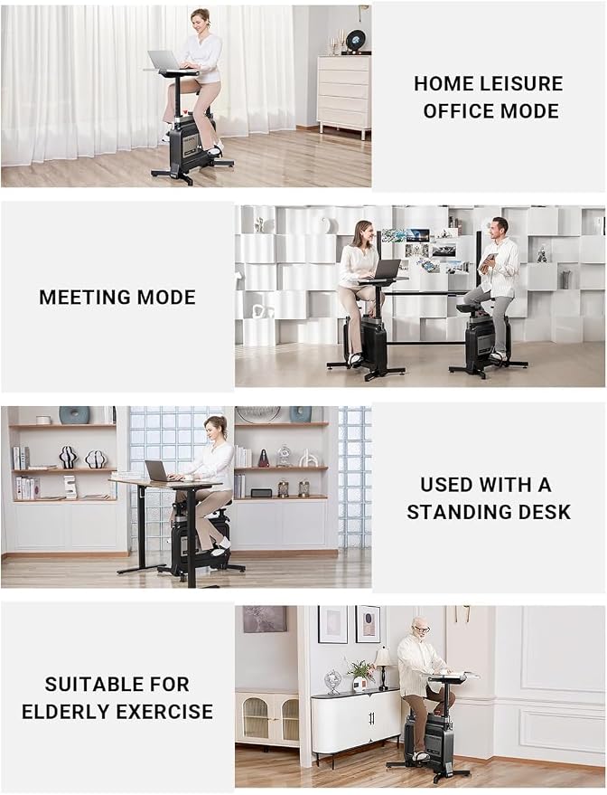 KINGSMITH W1B All-in-One Foldable Under Desk Exercise Bike with Adjustable Resistance – Indoor Cycling Bike, 264 lbs Capacity