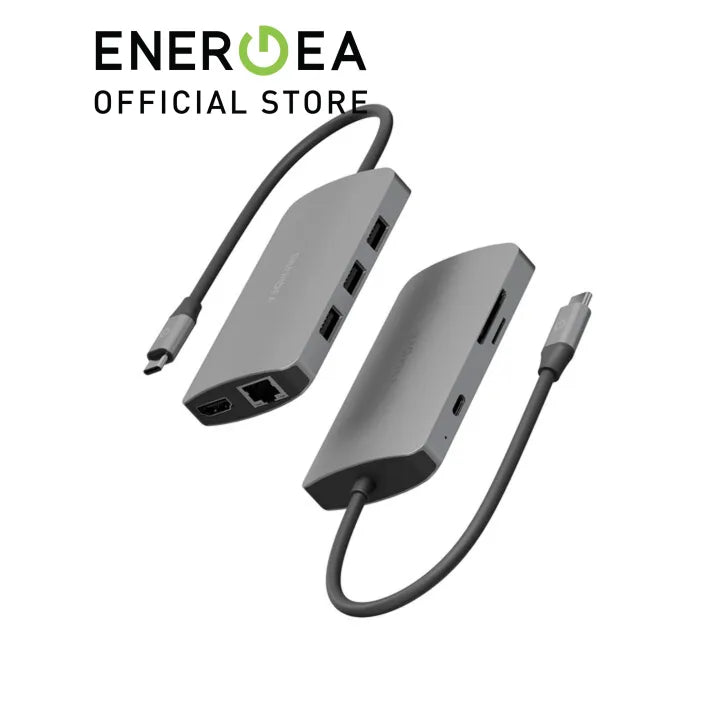 ENERGEA-AluHub 8-in-1 USB-C Hub 100W – Gunmetal