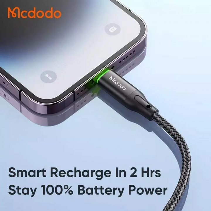 MCDODO - AUTO POWER OFF PD TYPE C TO LIGHTNING NYLON CABLE-36W 1.2M