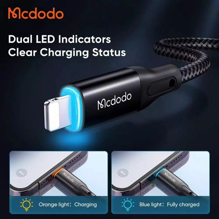 MCDODO - AUTO POWER OFF PD TYPE C TO LIGHTNING NYLON CABLE-36W 1.2M
