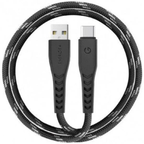 ENERGEA Nyloflex - USB2.0 USB-A To USB-C 5A Universal Cable - 1.5M - Black