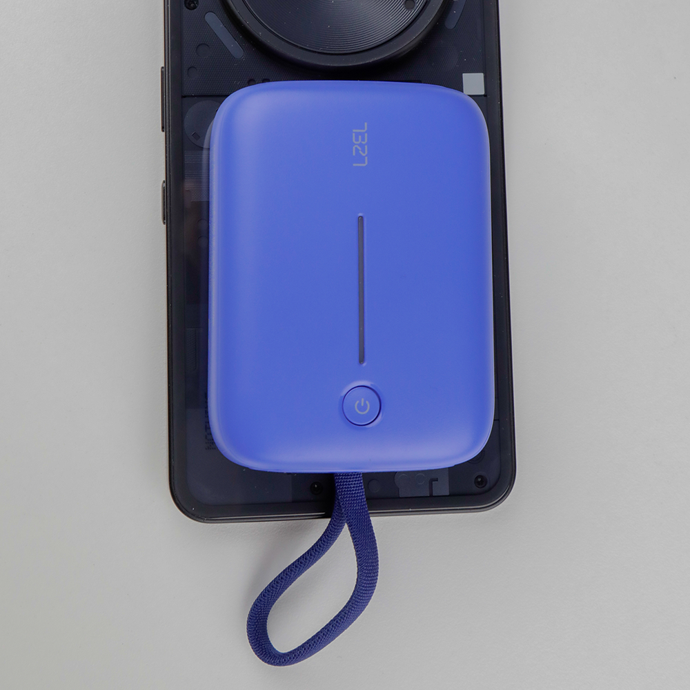 LZEL PrimeBrio Neo 10K Mini Power Bank 22.5W – 10000mAh, Detachable Type-C Cable - Blue