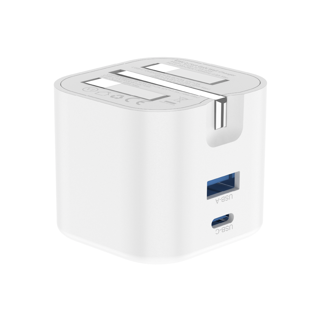 Asli  Global Powercore 45 Gan Dual Port Usb-A & Usb-C Fast Charger - White