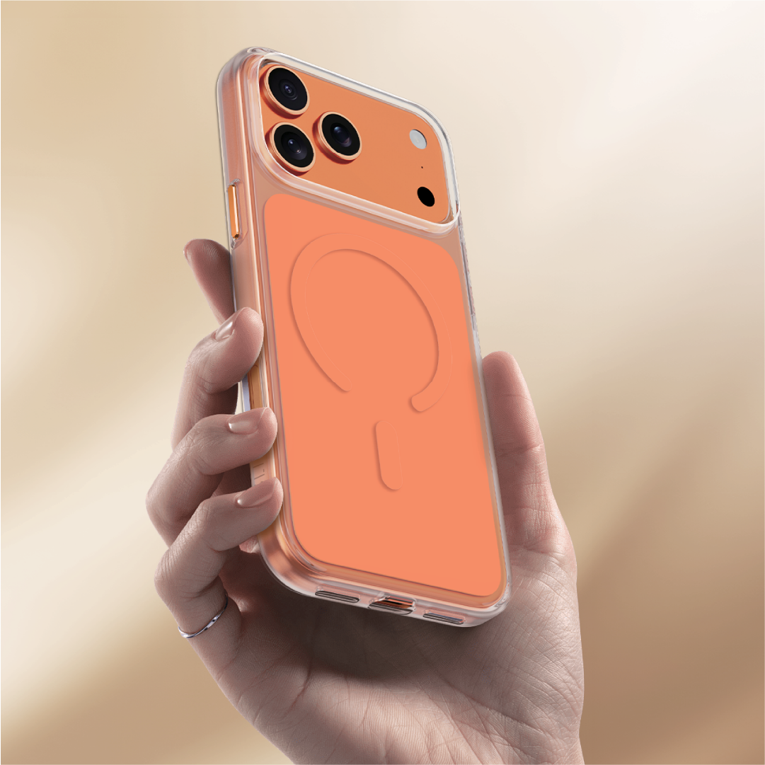Asli Global Magtrox Neo Scratch-Resistant Transparent Magsafe Case For IPhone 17 Pro Max - Orange