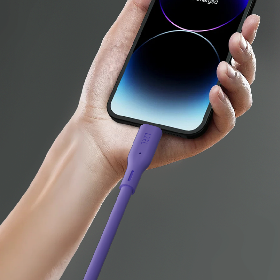 LZEL Celeris Silox CXL Soft Silicone USB-A to Lightning Cable, 480Mbps, 15W Max, 1m