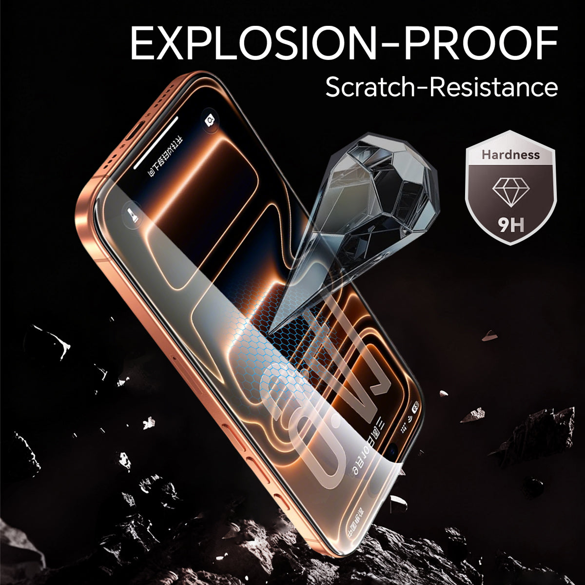 Asli Global E-Touch Shield Premium Glass With Applicator for iPhone 17 Pro Max - Clear