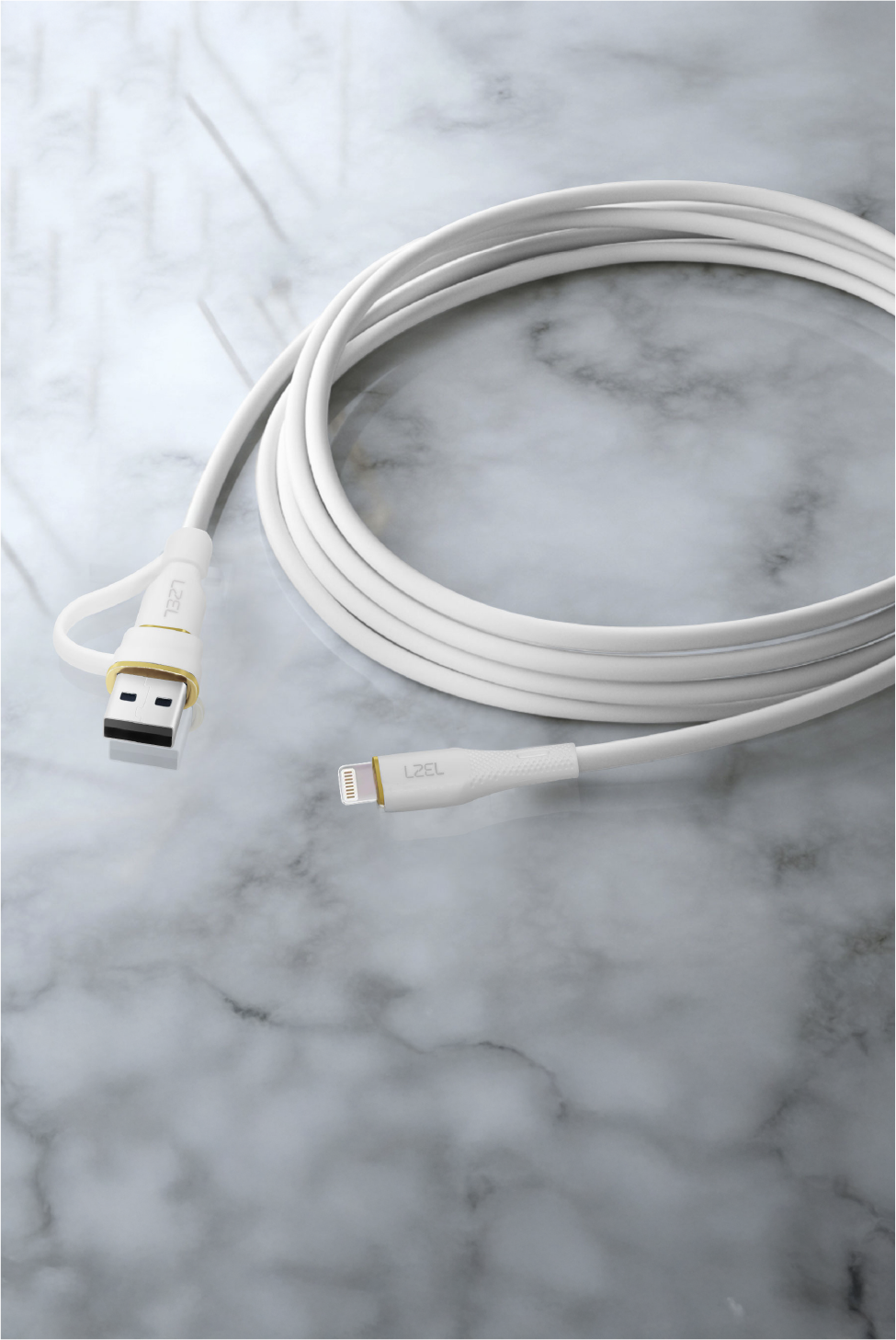 LZEL-Cleris PowerDuo 2-in-1 27W USB-A to USB-C & Lightning Cable 30cm – Black