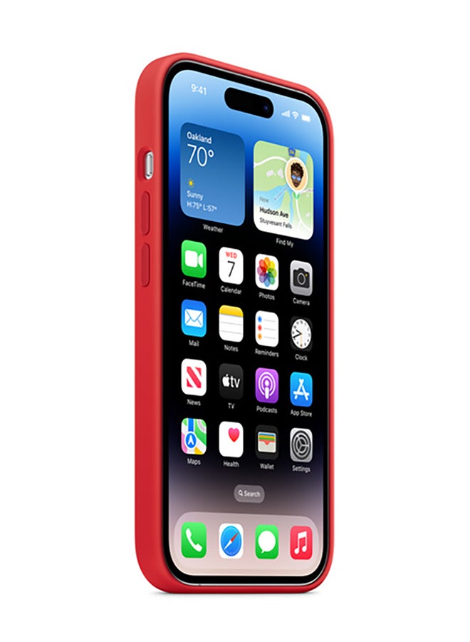 APPLE-iPhone 14 Pro Silicone Back Cover – LO – Red