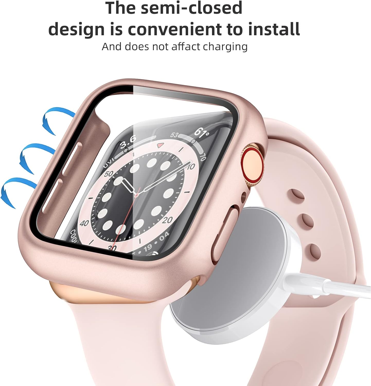 Anank Glass Protector For Apple Watch S7 45mm - White