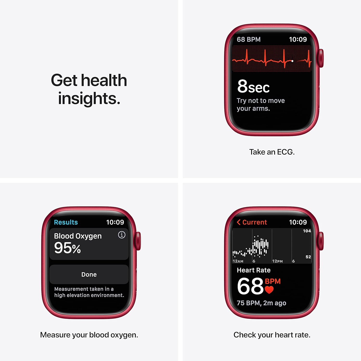 Apple Watch Series 7 GPS, 41mm Red Aluminium Case with Red Sport Band - Regular