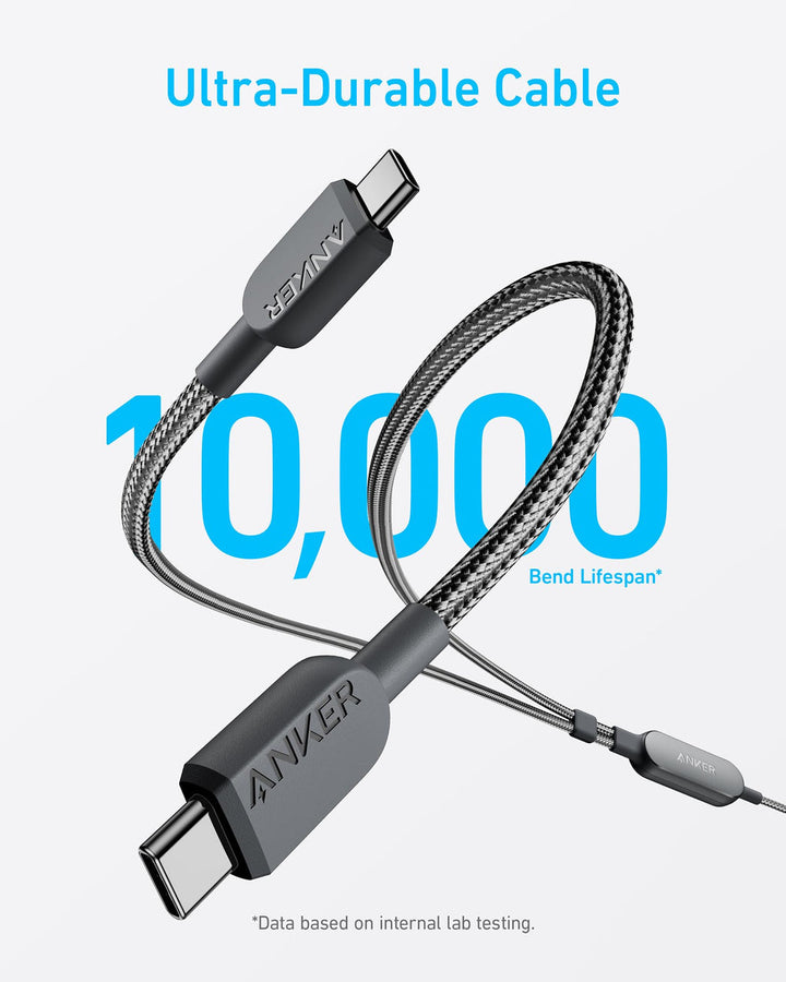 Anker 2-in-1 USB-C to USB-C Cable 1.2M/4ft 140W - Black