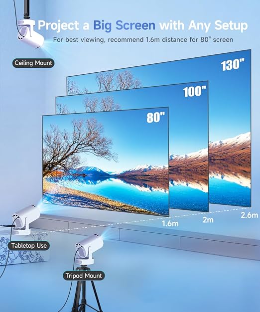 Magcubic HY200pro+ Video Projector, Mini Portable 4K Projector Film Projector