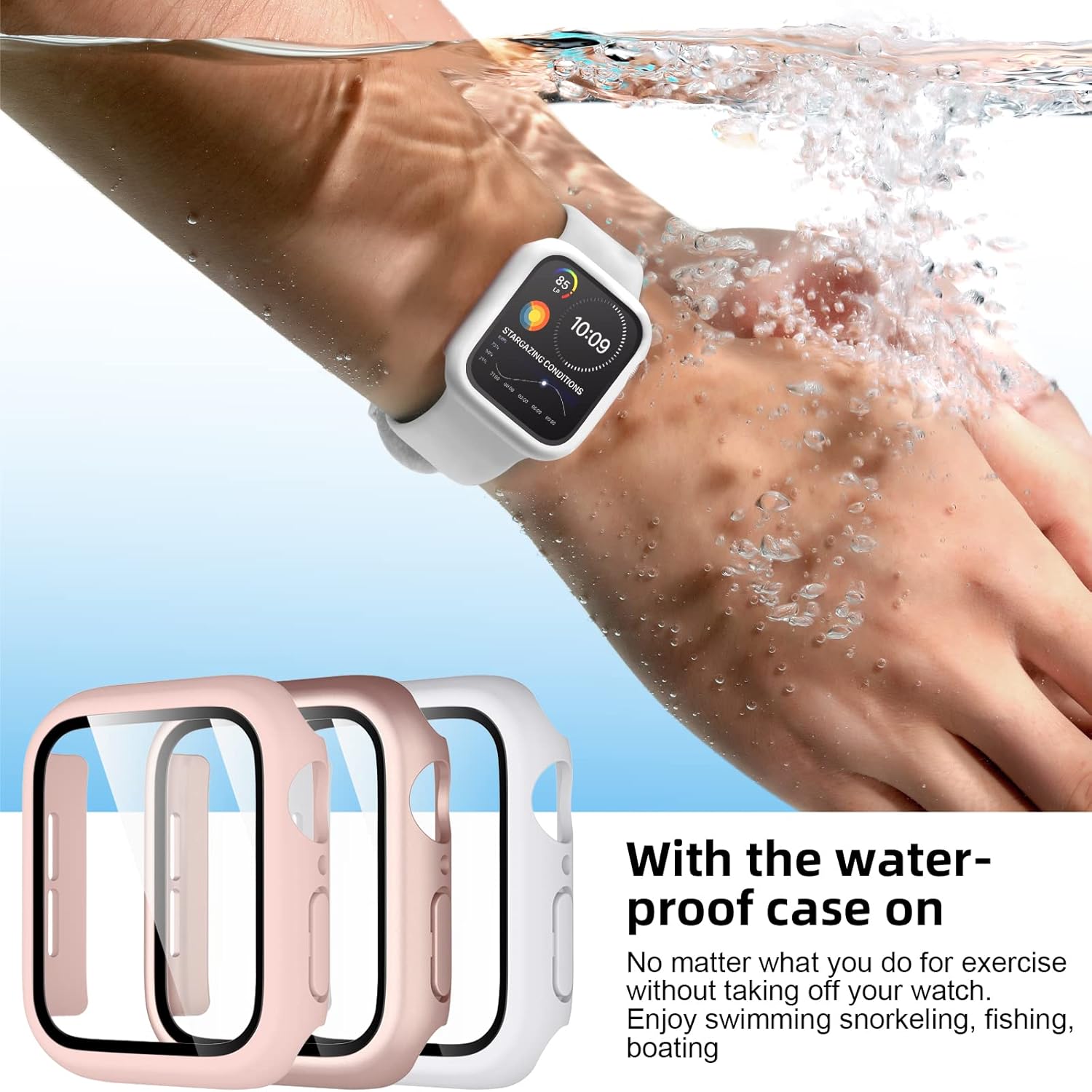 Anank Glass Protector For Apple Watch S7 45mm - White