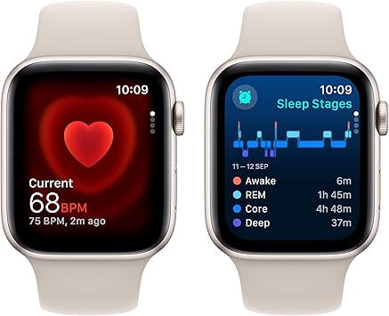 Apple Watch SE GPS + Cellular 40mm Starlight Aluminum Case with Starlight Sport Band - M/L