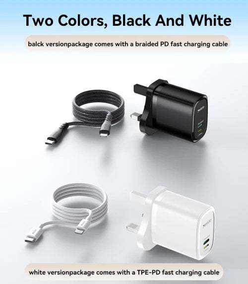 Yesido-20W Quick Home Charger with USB-C to Lightning Cable – White YC43