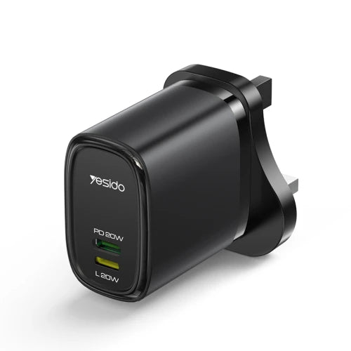 Yesido-20W Quick Home Charger with USB-C to Lightning Cable – White YC43