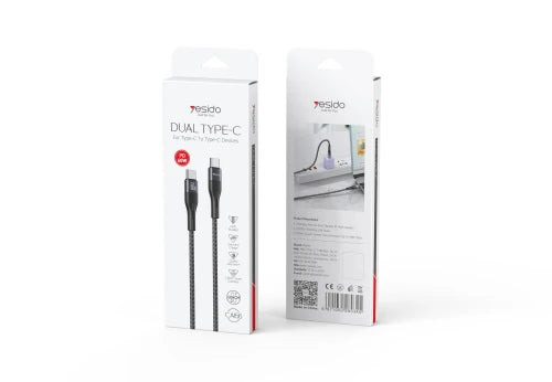YESIDO-USB C To Type C Cable 60W 1M