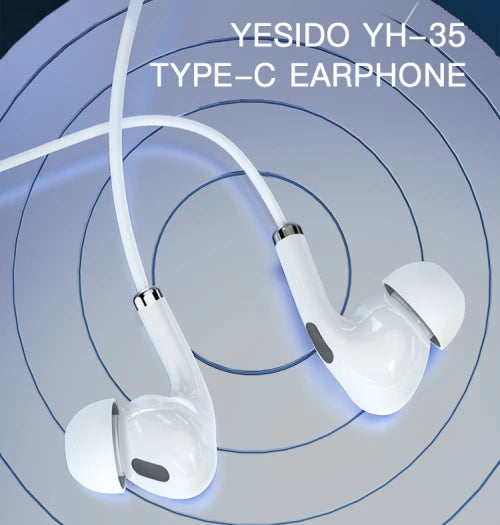 Yesido-USB-C Earphones – White