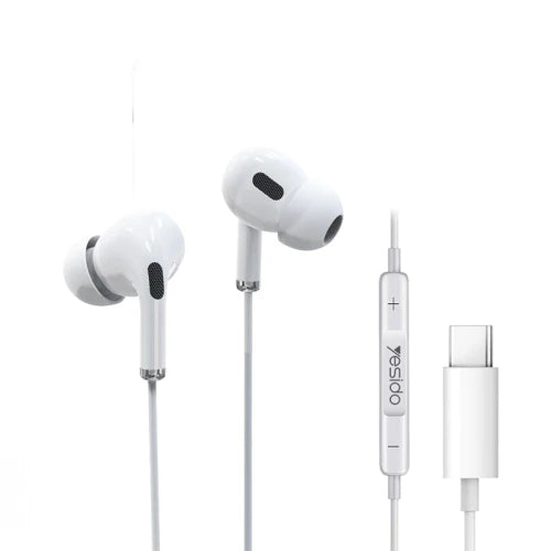 Yesido-USB-C Earphones – White
