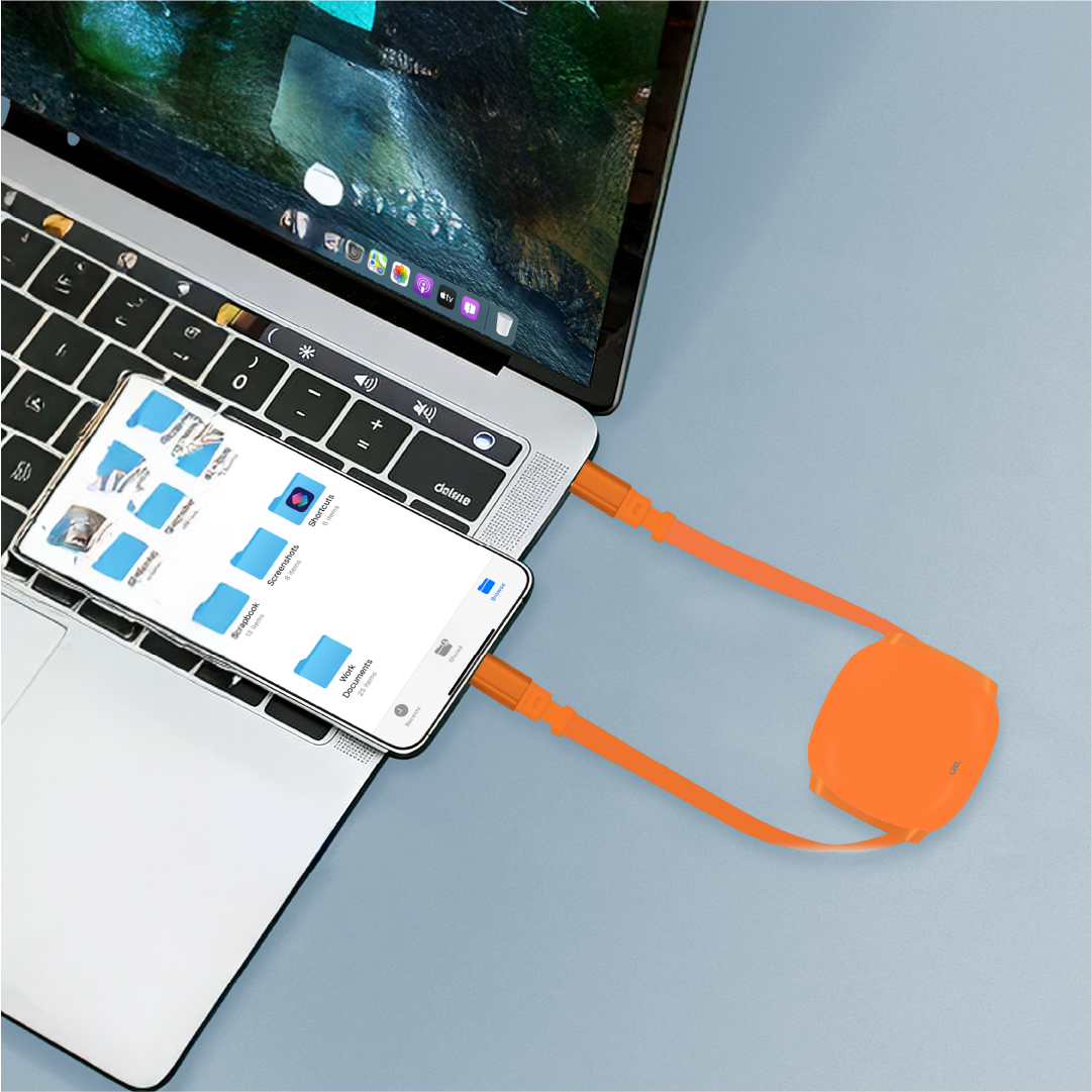 LZEL Fluxlink 100 Usb-C 100W Fast Charging Cable With Data Transfer - Orange