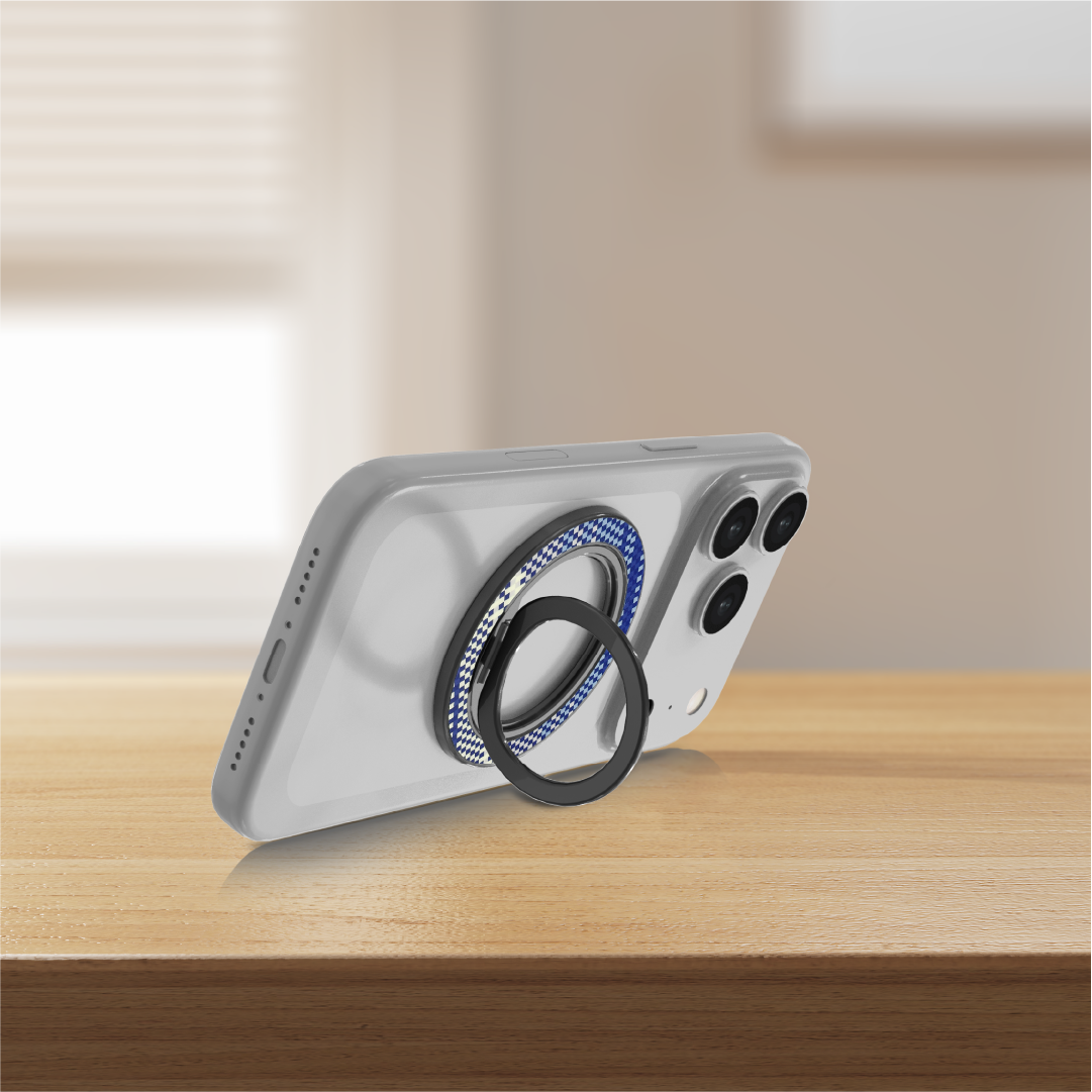 LZEL Magsfe 360 Kickstand Ring For iPhone - Blue & White