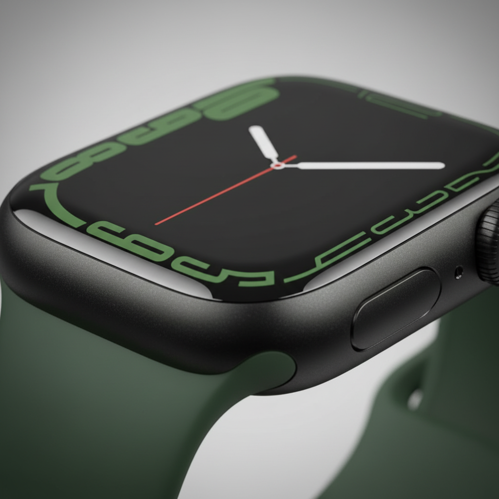 Apple Watch Series 7 GPS, 41mm Green Aluminium Case with Clover Sport Band - Regular