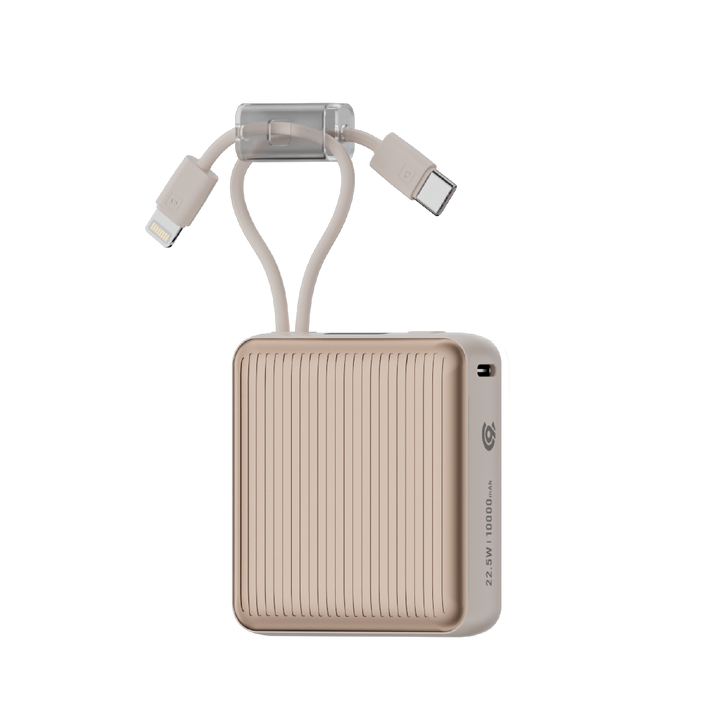 90 Percent Primcore Neo 22.5W Dual Built-In Cables Power Bank Powerdelivery | Qc 3.0 | Usb-C & Lightning | Gold