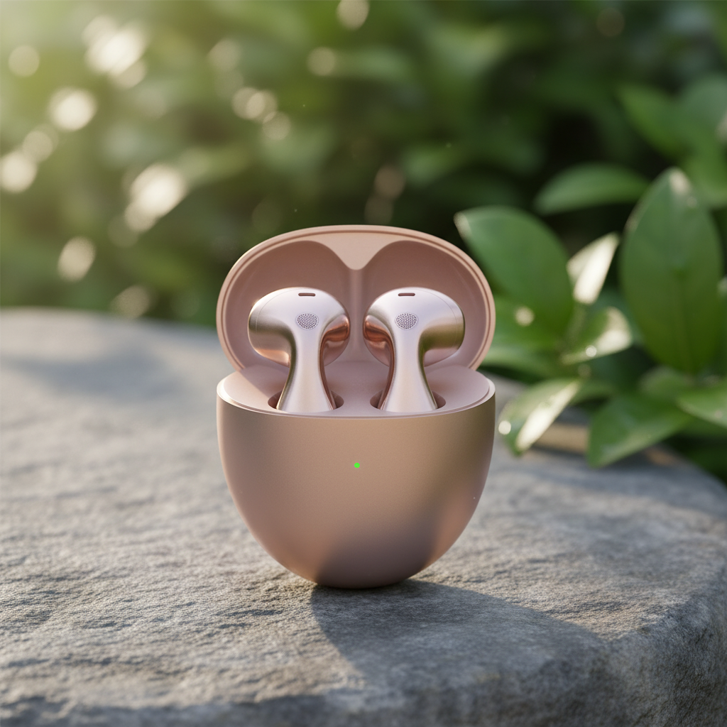 Huawei FreeBuds 6 – Truly Wireless Bluetooth Open-Fit Earbuds with Charging Case + Bundle Offer - Rose Gold