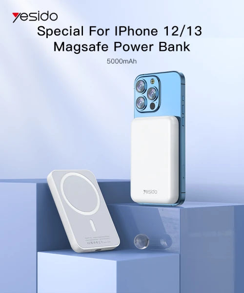 YESIDO-MagSafe Wireless Power Bank 5000mAh