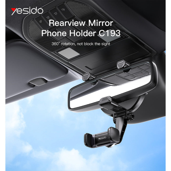 YESIDO-CAR CENTER MIRROR PHONE HOLDER