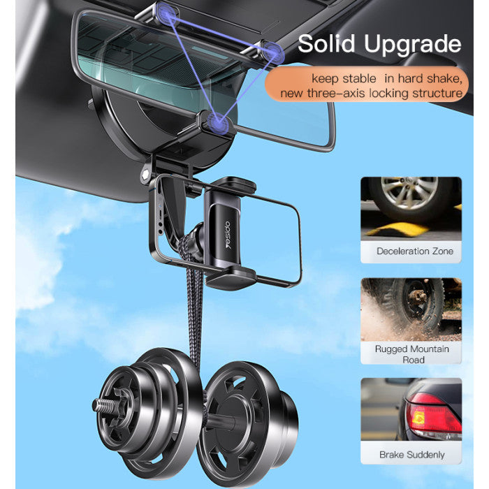 YESIDO-CAR CENTER MIRROR PHONE HOLDER