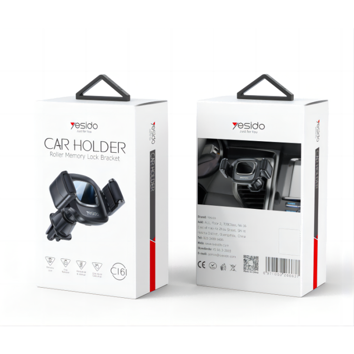 YESIDO-Car AC Phone Holder with Lock Bracket
