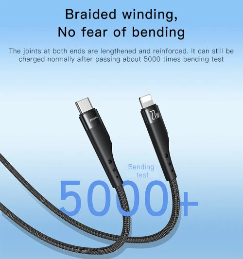 YESIDO- USB-C to Lightning Cable 27W 3m
