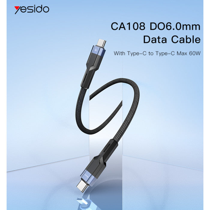 YESIDO-USB-C to USB-C Braided Cable – 120cm