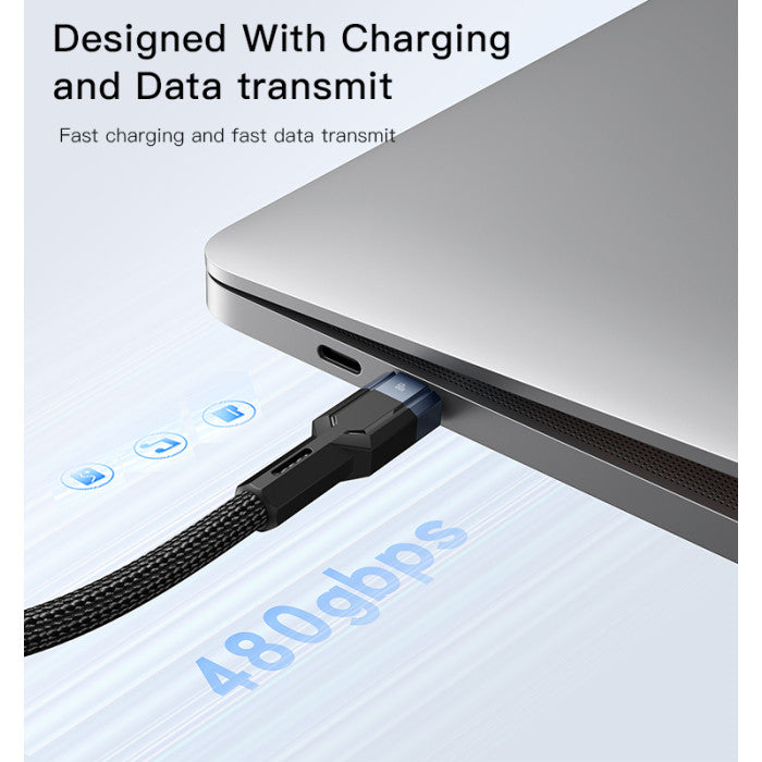 YESIDO-USB-C to USB-C Braided Cable – 120cm