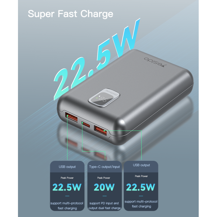 Yesido-Power Bank 20000mAh