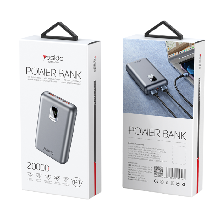 Yesido-Power Bank 20000mAh