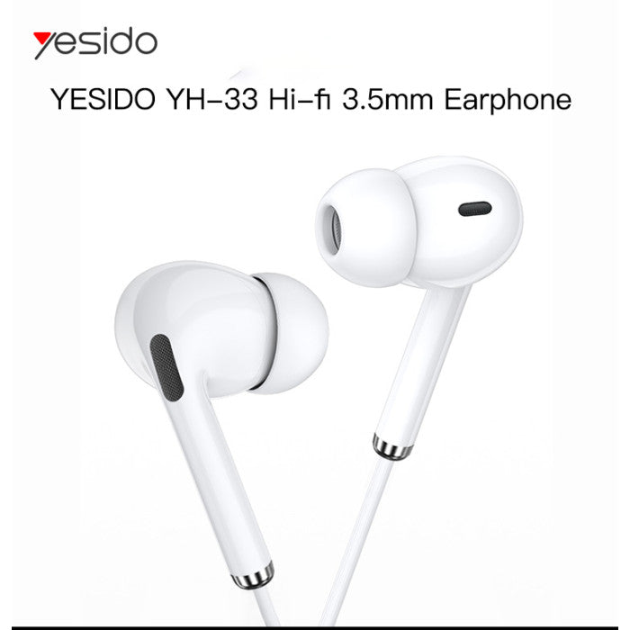 YESIDO-AUX EARPHONES-WHITE